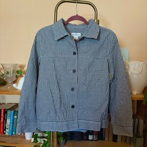 Black and White Gingham Thick Button-Down